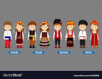 stock kids in different traditional costumes