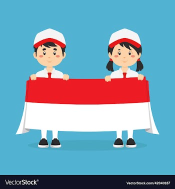stock of student holding indonesian flag
