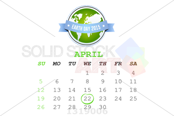 Stock Photo of April calendar against earth day 2015
