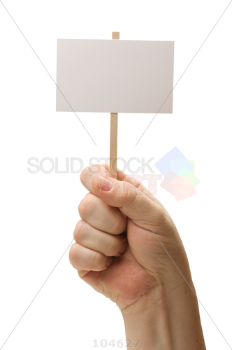 Stock Photo of Hand holding blank picket sign