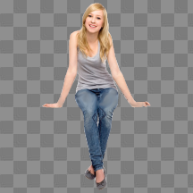 stock-photo-young-woman-sitting-80976076 | 素材 | People cutout ...