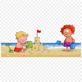 Stock photography Drawing Clip art - Vector child playing in the sand on the beach 
