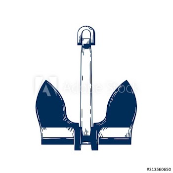 Stockless sea anchor vector illustration