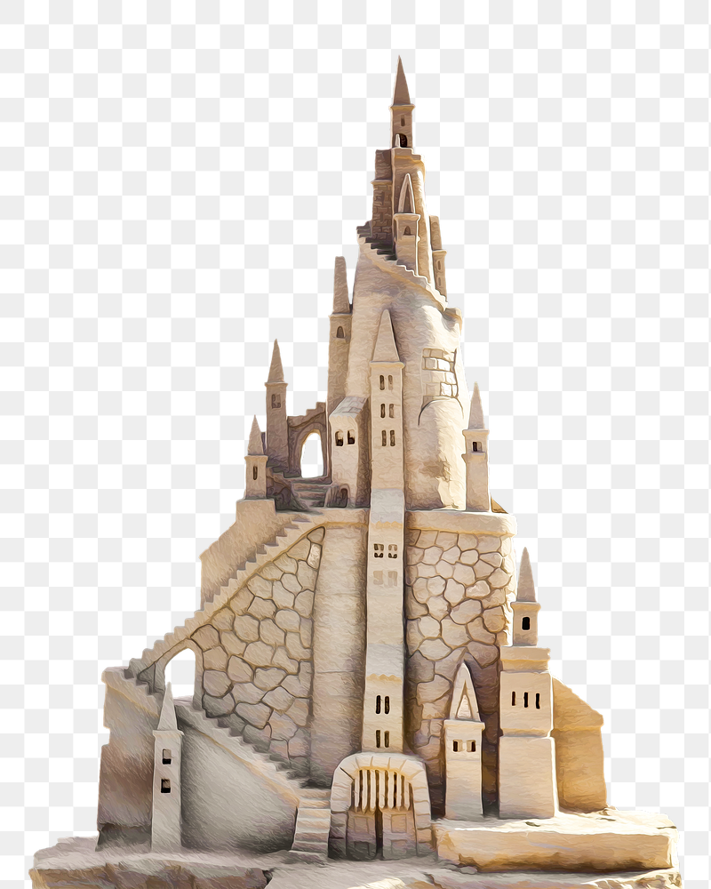 Stone castle illustration png sticker, | Free PNG - rawpixel