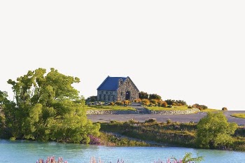 Stone cottage border, serene nature | Free PSD - rawpixel