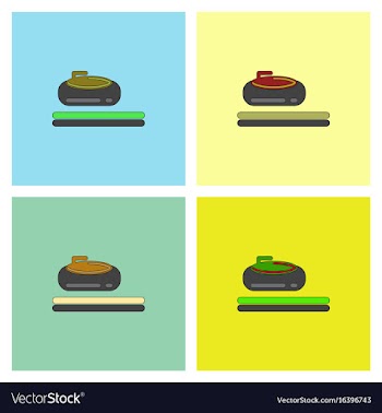 Stone for curling sport game collection vector image