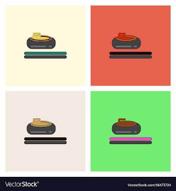 Stone for curling sport game collection vector image