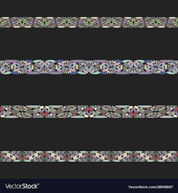 Stone mosaic divider line set - design elements vector image
