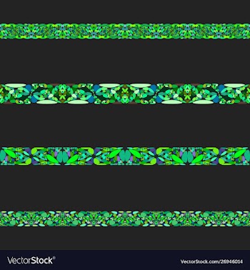 Stone mosaic divider line set - design elements vector image