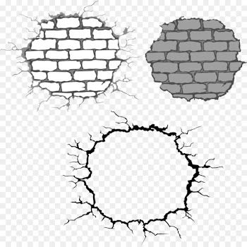 Stone wall Brick Drawing Clip art - Vector Broken glass wall 