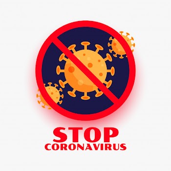 Stop coronavirus covid-19 infection outburst symbol design Free Vector