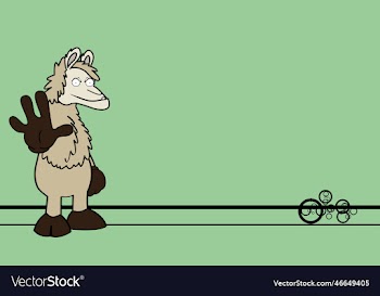 stop llama character cartoon background