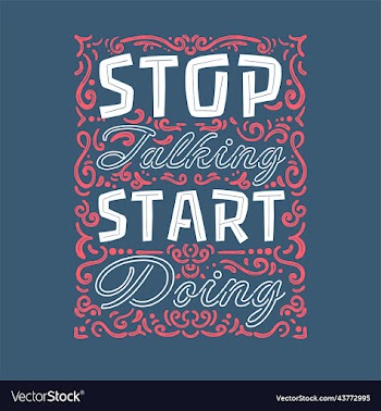 stop talking start doing lettering