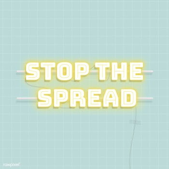 Stop the spread neon sign vector | Free  vector - 2307550