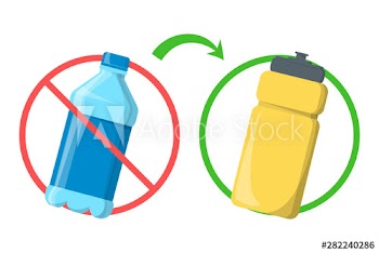 Stop using plastic bottle and replace with reusable container