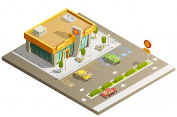 Store building isometric concept Free Vector