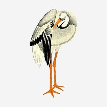 Stork bird clipart, vintage animal | Free Photo - rawpixel