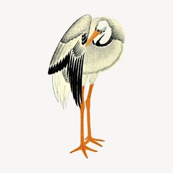 Stork bird clipart, vintage animal | Free Vector - rawpixel