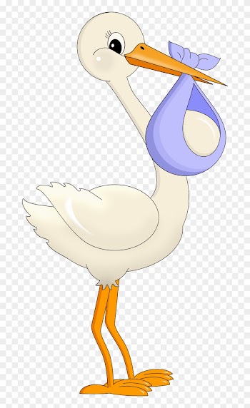 Stork Is On Its Way To Deliver A New Baby Today - Dibujo De Cigueña Para Baby Shower