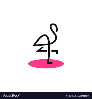 Stork logo line art monoline outline vector image