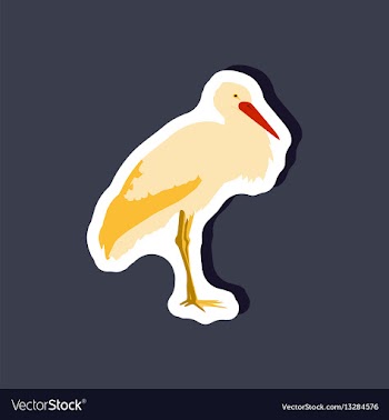 Stork paper sticker on stylish background vector image