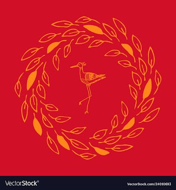Stork stands in the circle vector image