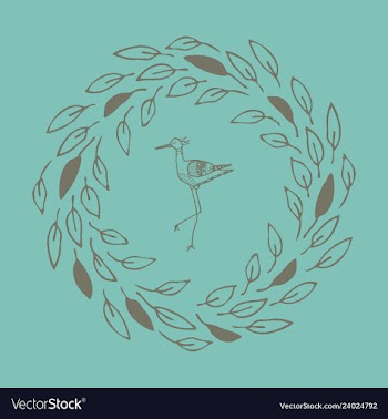 Stork stands in the circle vector image