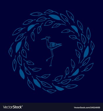 Stork stands in the circle vector image