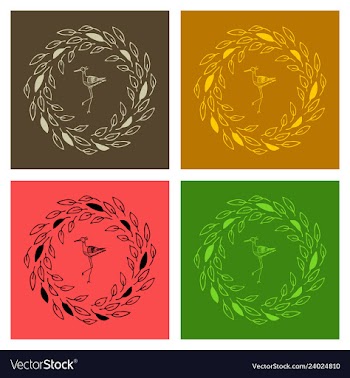 Stork stands in the circle vector image