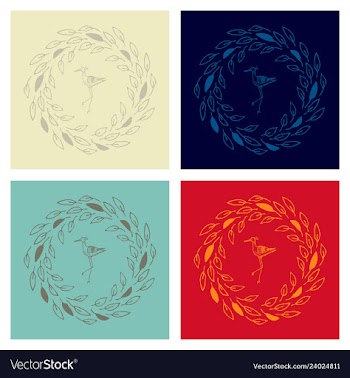 Stork stands in the circle vector image