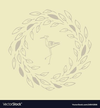 Stork stands in the circle vector image