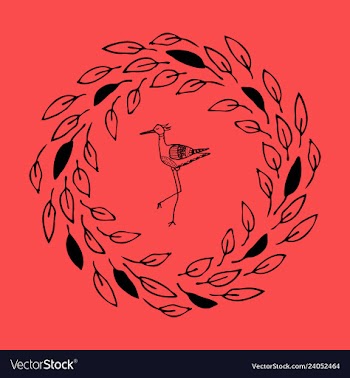 Stork stands in the circle vector image