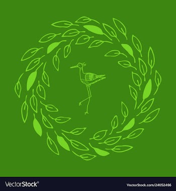 Stork stands in the circle vector image