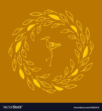 Stork stands in the circle vector image