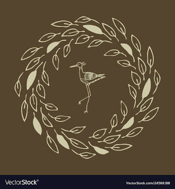 Stork stands in the circle vector image