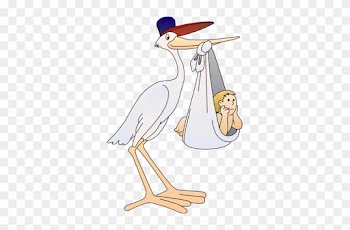Stork - Storch, Der Ein Baby Liefert Karte