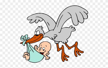 Stork With Baby Clipart Stork Carrying Ba Boy Cartoon - Stork Carrying Baby