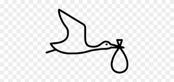 Stork With Baby Vector - Stork Logo Baby