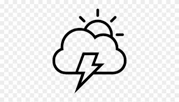 Storm Day Weather Interface Symbol Of Sun, Cloud And - Lightning Bolt And Cloud Outline