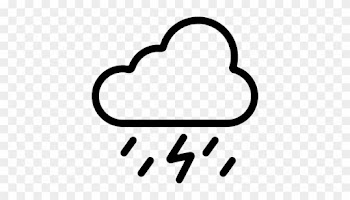 Stormy Cloud With Rain And Thunder Vector - Nube Con Un Trueno