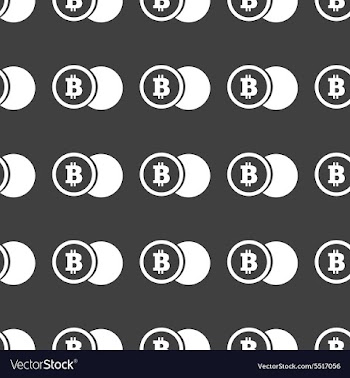 Straight black bitcoin coin pattern vector image