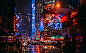 Stranger Things 2 Sign in City at Night