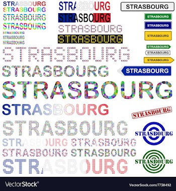 Strasbourg text design set vector image