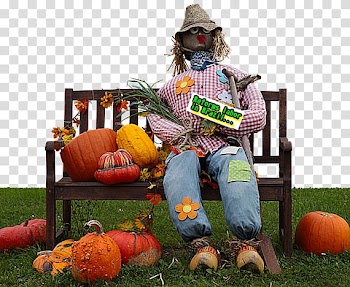 Straw Scarecrow Corn dolly Pumpkin, others transparent background PNG clipart
