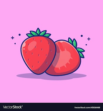 strawberry and slices of cartoon