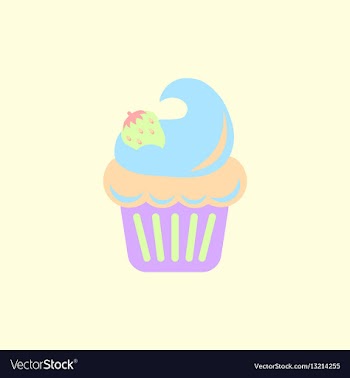 Strawberry buttercream frosting cupcake vector image