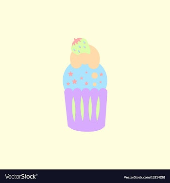 Strawberry buttercream frosting cupcake vector image