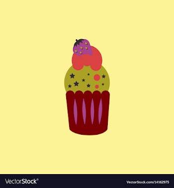 Strawberry buttercream frosting cupcake vector image