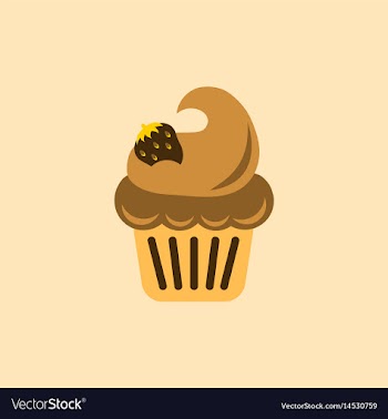 Strawberry buttercream frosting cupcake vector image