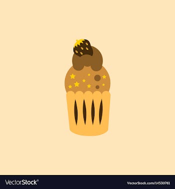Strawberry buttercream frosting cupcake vector image
